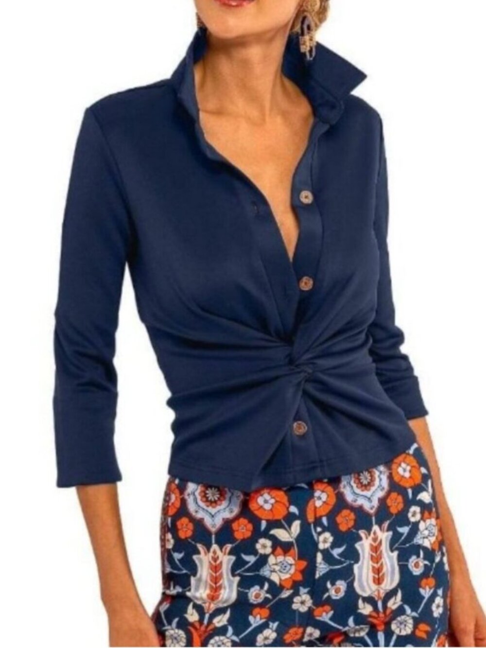 NWT Gretchen Scott Twist & Shout Top Black Sz S Minimalist Classic Resortwear